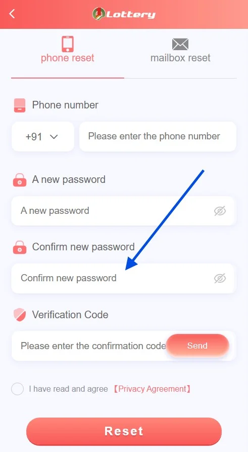 Confirm the new password again